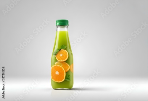 Juice bottle isolated on white background