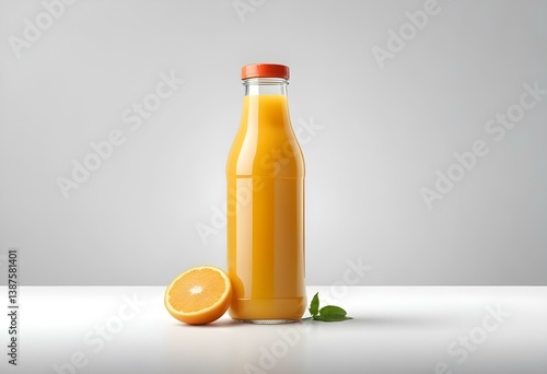 Juice bottle isolated on white background