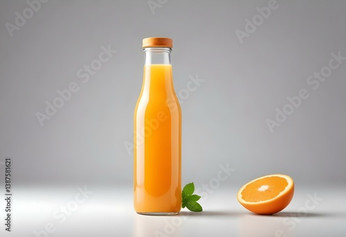 Juice bottle isolated on white background