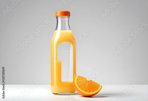 orange Juice bottle isolated on white background