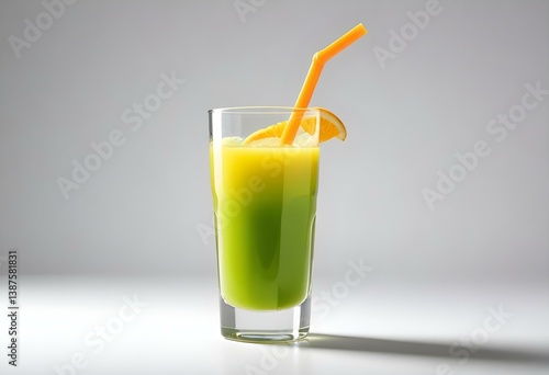 glass of juice on a white background