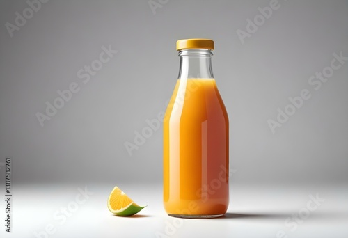 Juice bottle isolated on white background