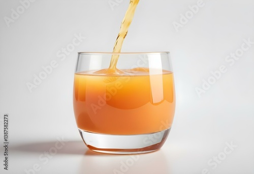 glass of juice on a white background