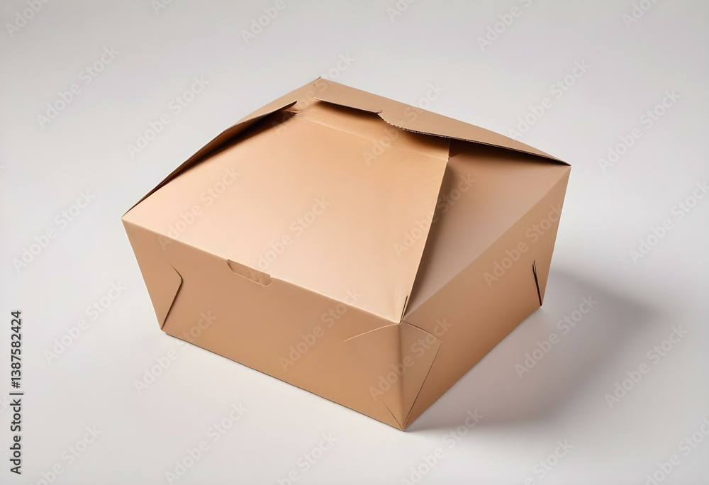brown unlabeled paper food box isolated on white background brown unlabeled paper food box isolated on white background