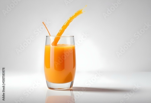glass of juice on a white background