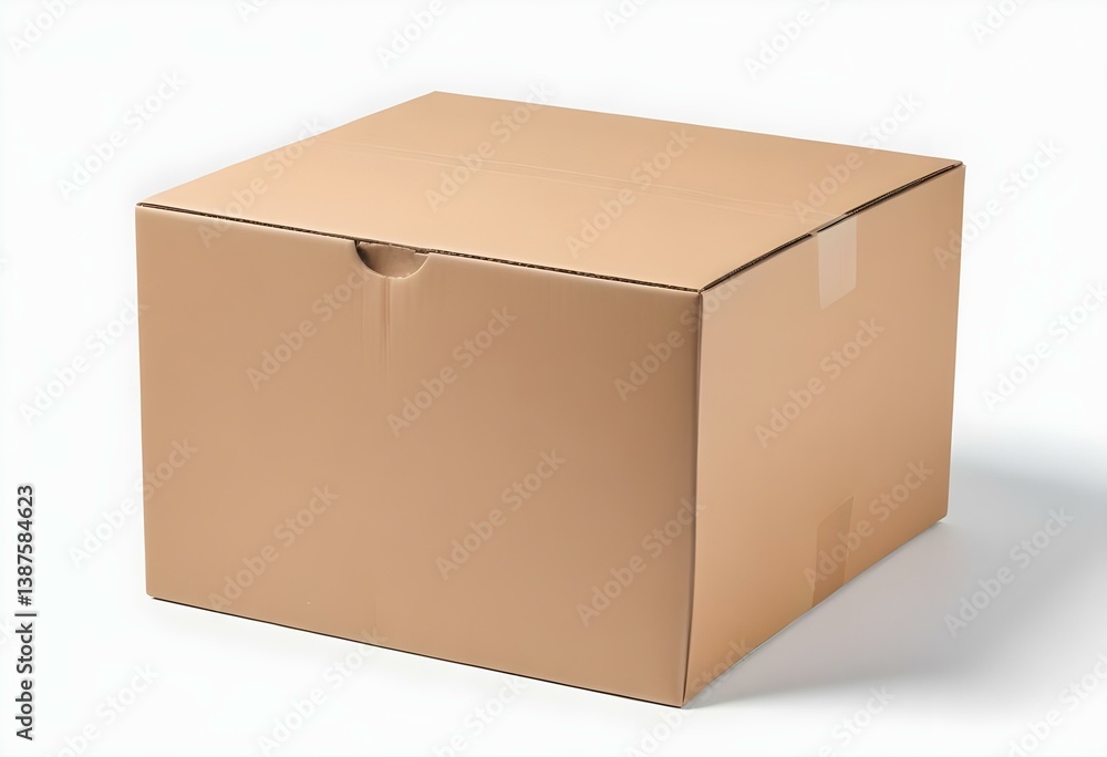 Closed cardboard box isolated on a white background Closed cardboard box isolated on a white background