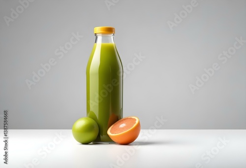 Juice bottle isolated on white background