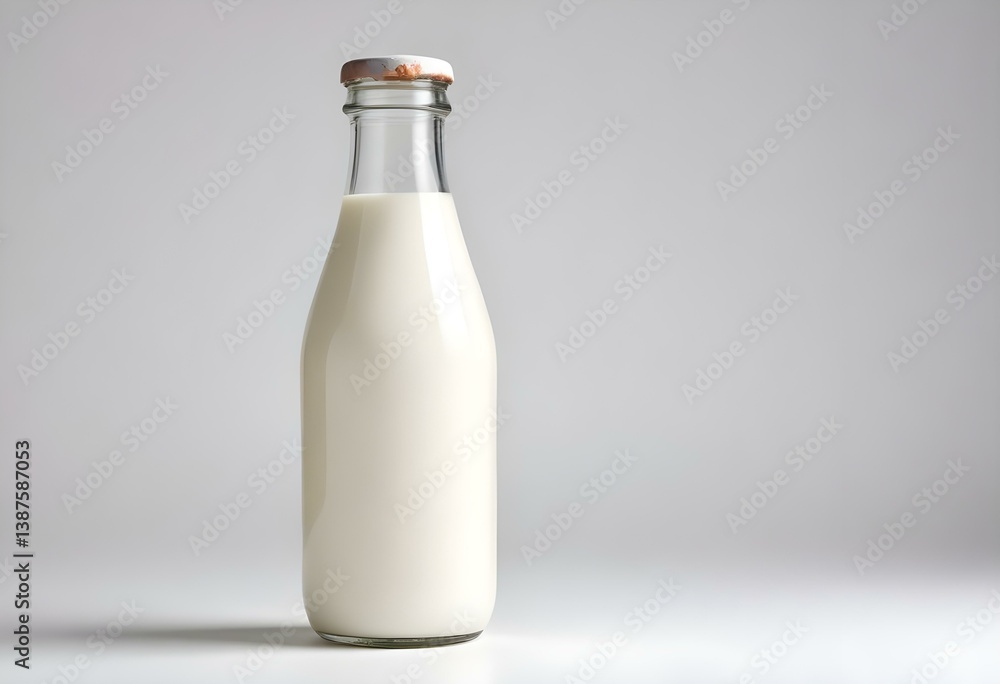 milk bottle on a white background milk bottle on a white background