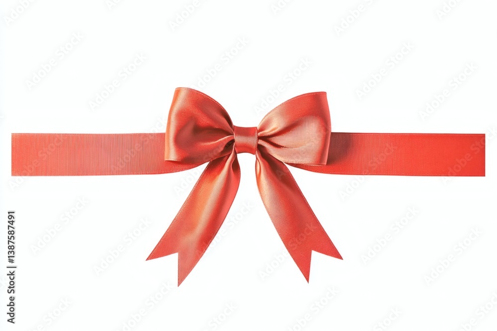 Coral ribbon bow on white background (1) Coral ribbon bow on white background (1)