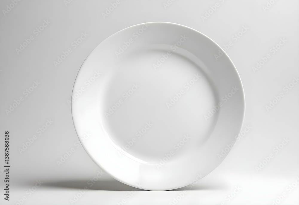 white plate on a white background