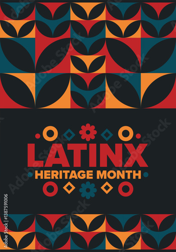 Latinx Heritage Month. National Hispanic Heritage Month. Hispanic and Latino Americans culture. Celebrate annual in United States. Poster, card, banner and background. Vector illustration
