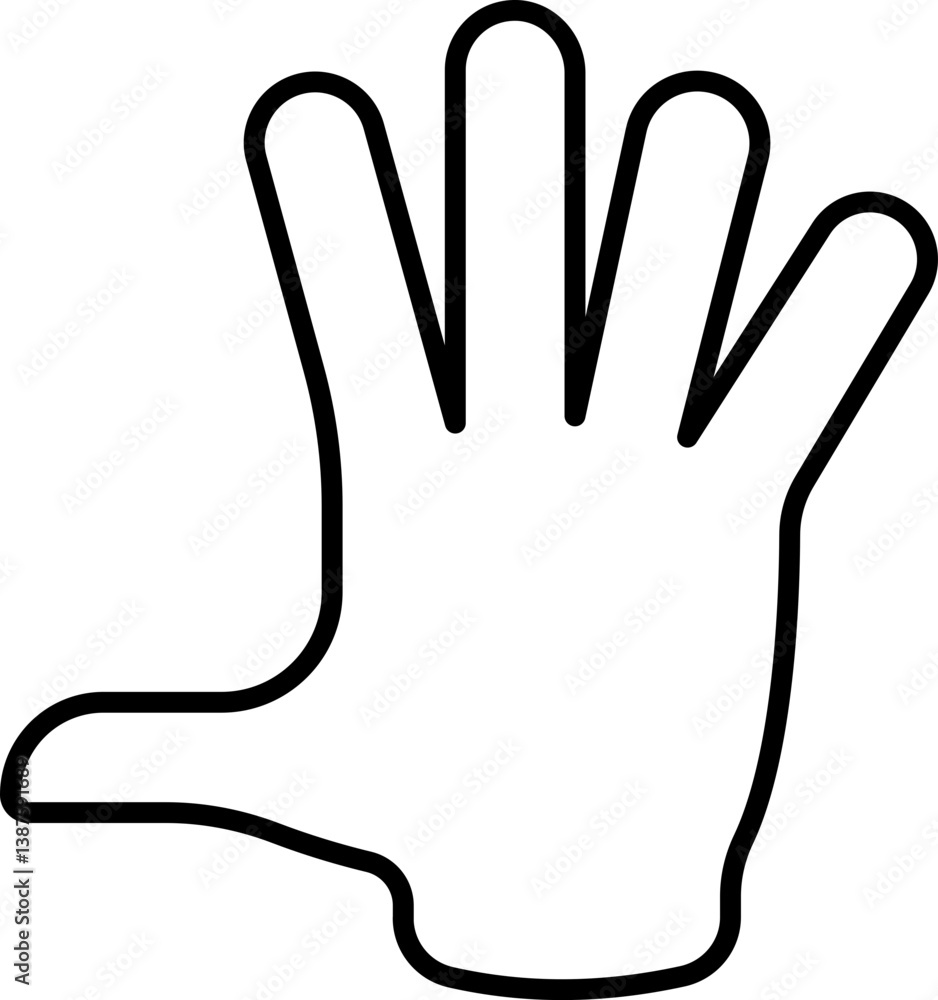 Obraz premium Hand Count Five Vector Stock Icon