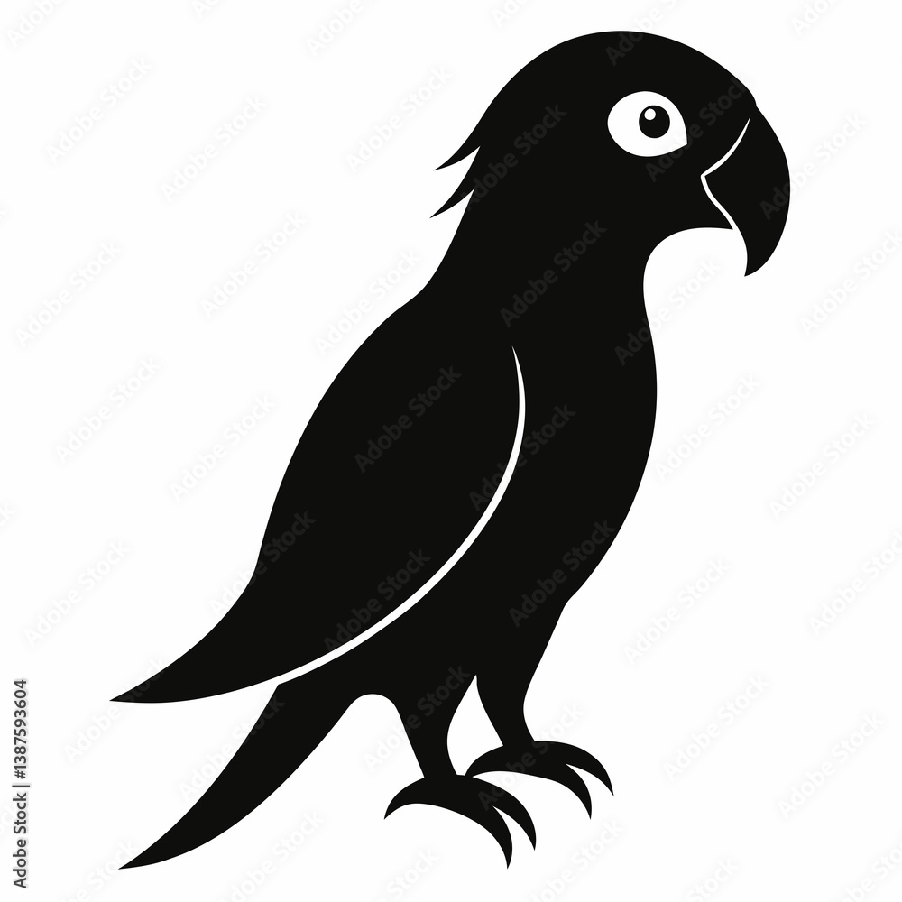 Fototapeta premium Classic Black Parrot Icon