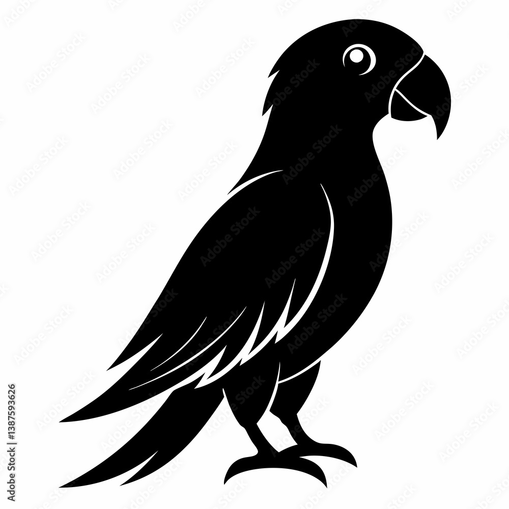 Fototapeta premium Classic Black Parrot Icon