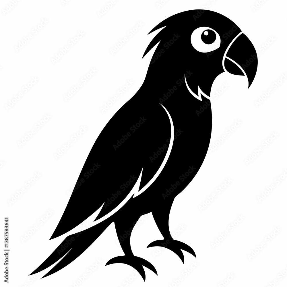 Fototapeta premium Classic Black Parrot Icon