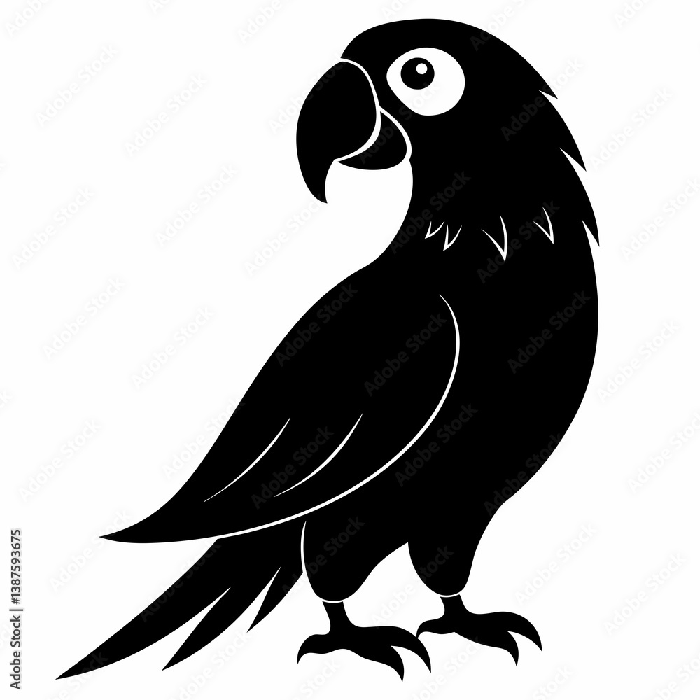 Fototapeta premium Classic Black Parrot Icon