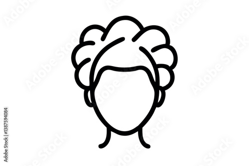 Stylish minimalist portrait of a woman with a voluminous curly hairstyle, ideal for beauty and fashion projects