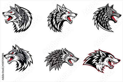 Wallpaper Mural A bold stylized cartoon logo of a fierce with white background. Torontodigital.ca