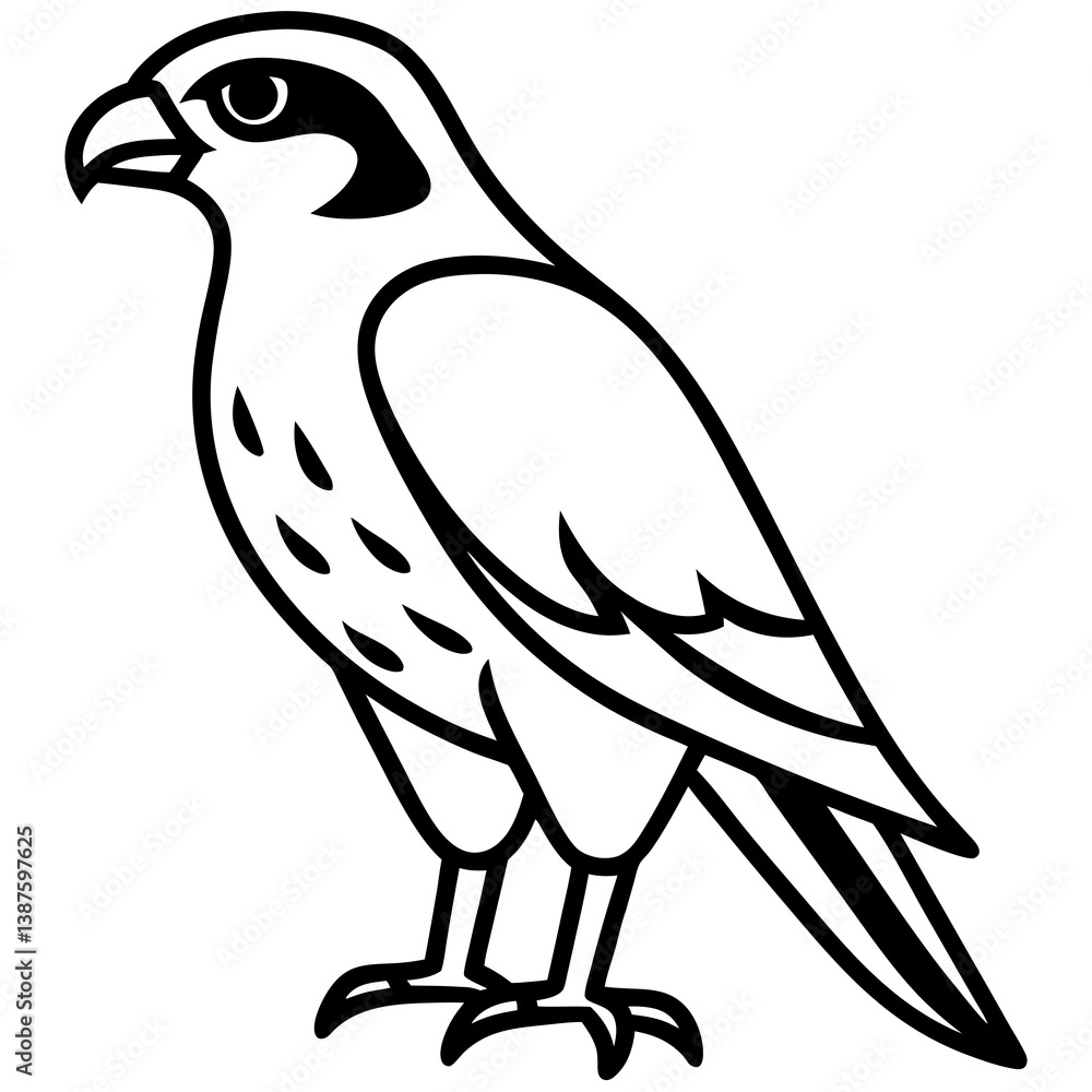 Obraz premium Clean and Modern Falcon Line Art