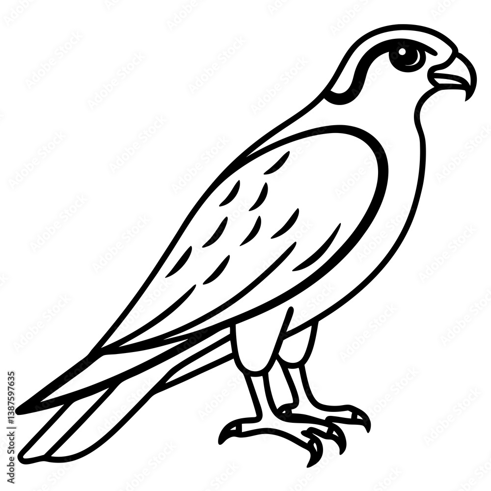 Obraz premium Clean and Modern Falcon Line Art