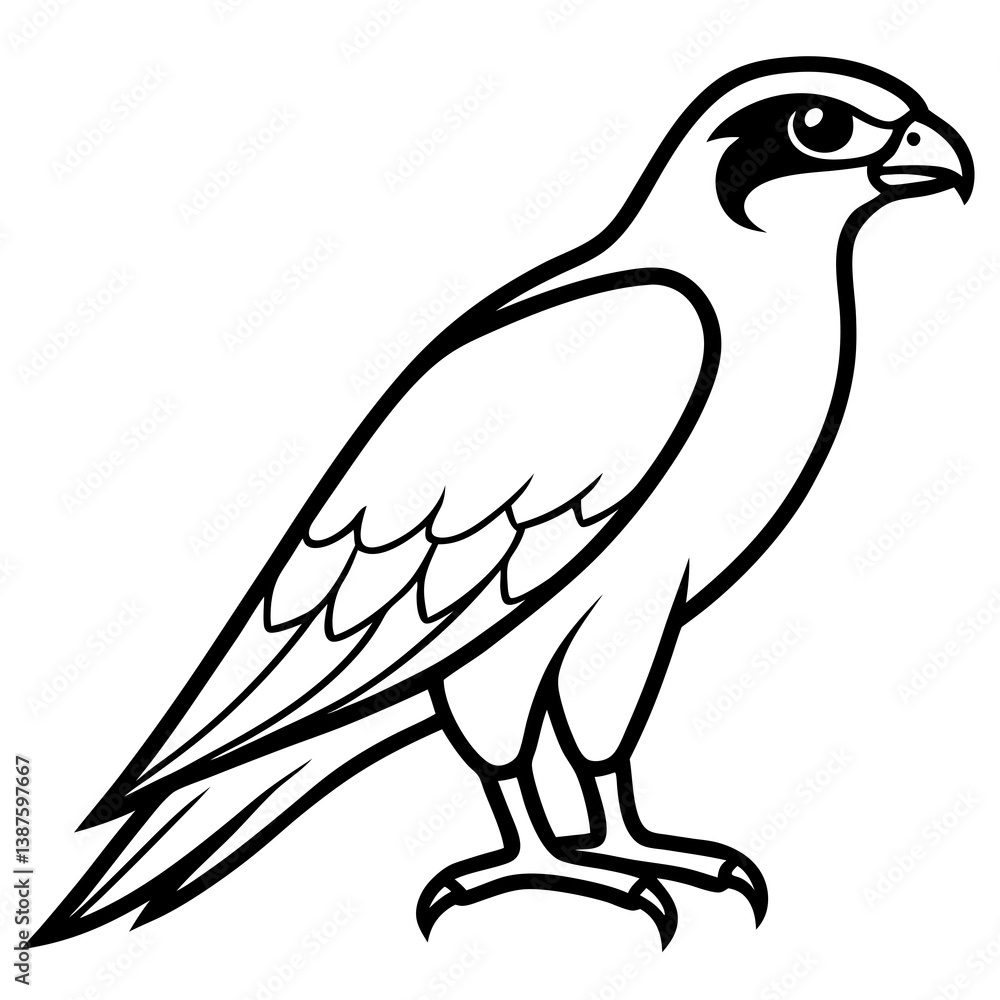 Obraz premium Clean and Modern Falcon Line Art