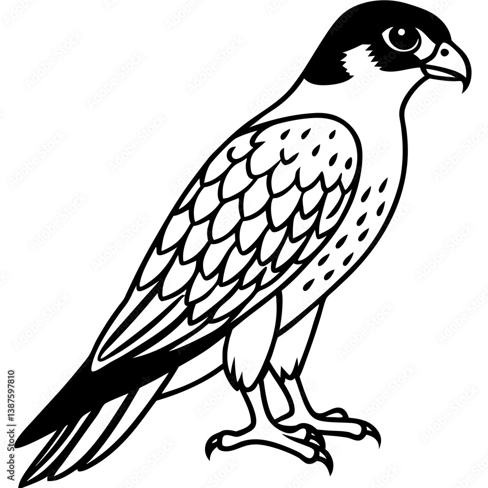 Obraz premium Clean and Modern Falcon Line Art