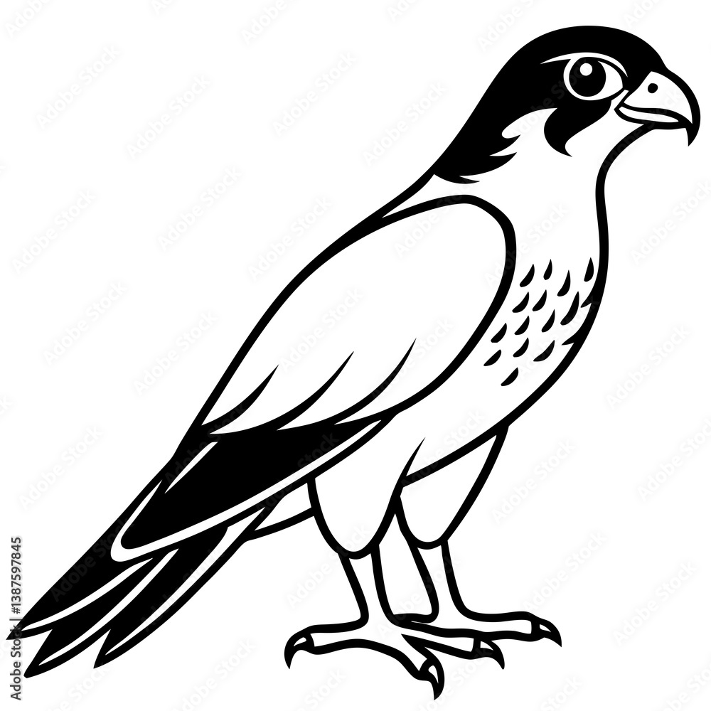 Fototapeta premium Clean and Modern Falcon Line Art