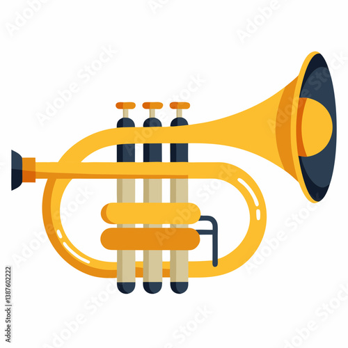 trumpet isolated on white background