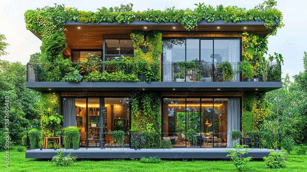 Eco-Friendly Modern House with Lush Greenery Eco-Friendly Modern House with Lush Greenery