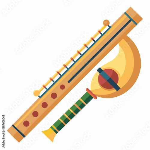 vector illustration of a flute