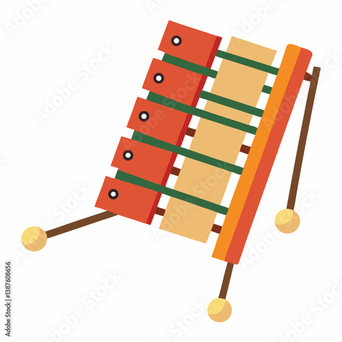 wooden xylophone isolated on white