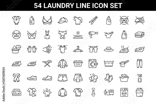 Modern Laundry Icon Set