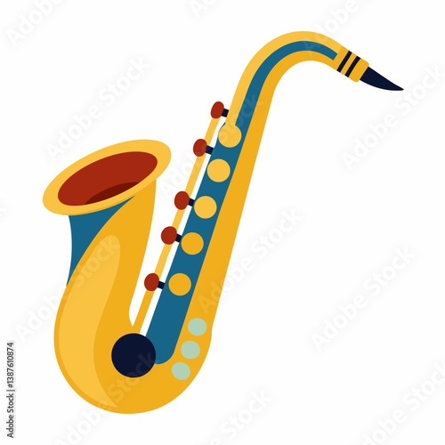 saxophone with musical instruments