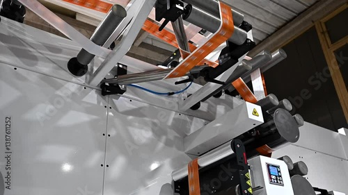 flexo printing machine for material in a tube