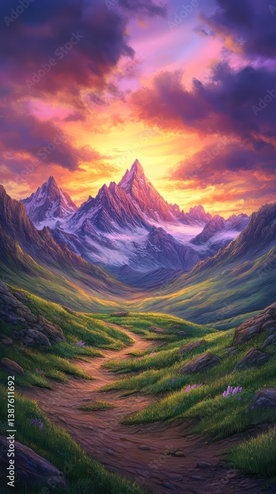 Fototapeta premium Majestic Sunrise Mountain Path