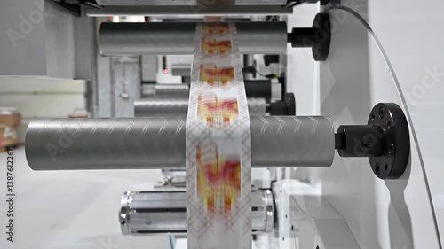 flexo printing machine for material in a tube