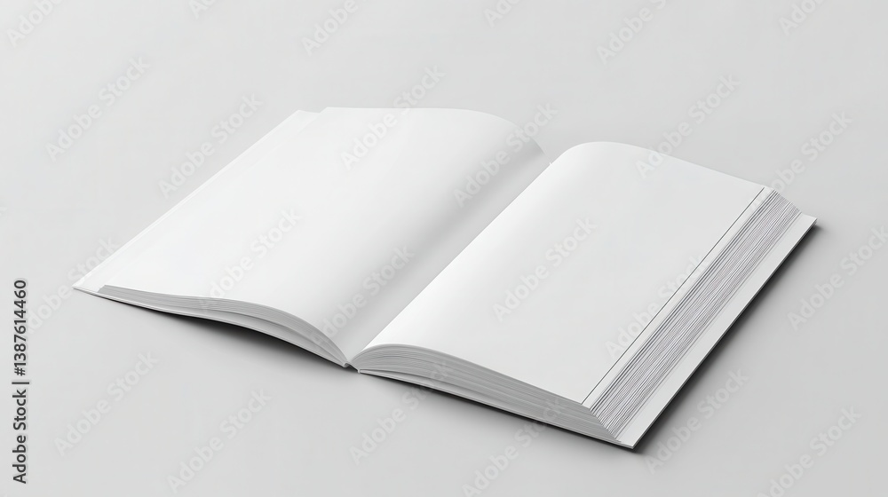 A4 Landscape Horizontal Magazine Brochure 3D Rendering White Blank Mockup. A4 Landscape Horizontal Magazine Brochure 3D Rendering White Blank Mockup.