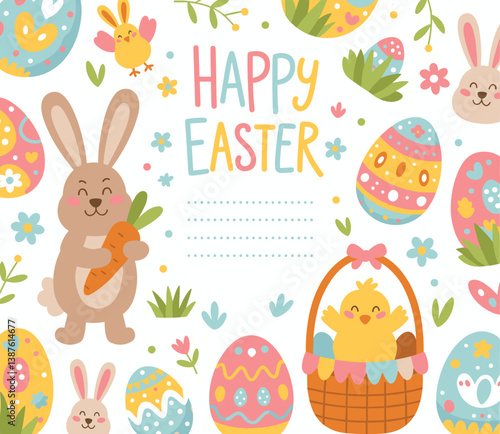 Easter poster, Easter banner, banner, Easter clipart, happy Easter, Easter 2025, 2025, Easter celebration, easter sublimation, easter card, easter, bunny, rabbit, egg, card, spring, cartoon, holiday, 