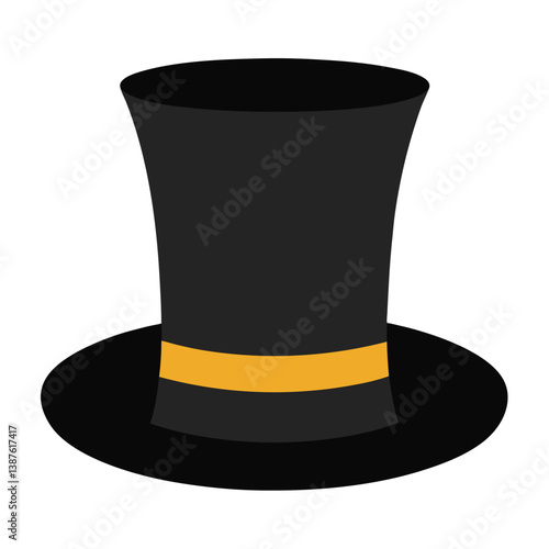 black top hat isolated on white