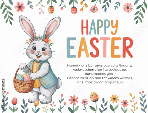 Easter poster, Easter banner, banner, Easter clipart, happy Easter, Easter 2025, 2025, Easter celebration, easter sublimation, easter card, easter, bunny, rabbit, egg, card, spring, cartoon, holiday, 