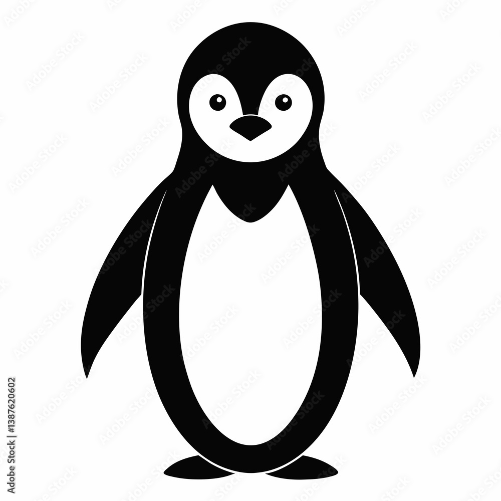 Fototapeta premium Flat Penguin Silhouette Vector