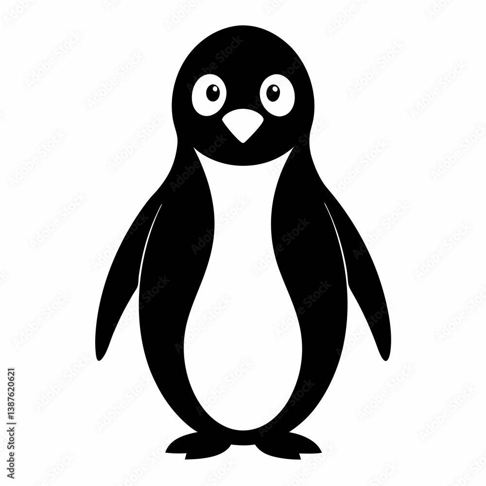 Fototapeta premium Flat Penguin Silhouette Vector