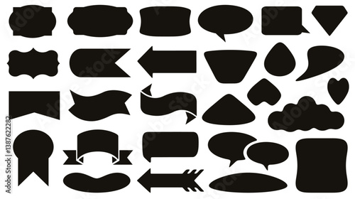 set of balloons to fill with text in vector with different formats for stickers and stencils in high quality