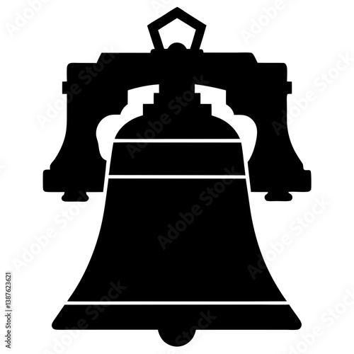 Liberty bell silhouette image for graphic design projects