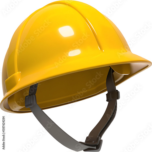 Isolated yellow hardhat safety equipment for industrial head protection.