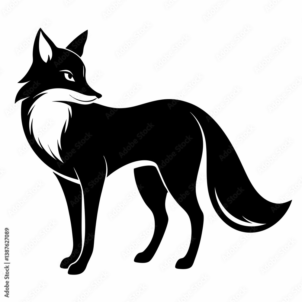 Fototapeta premium Fox Silhouette Clipart