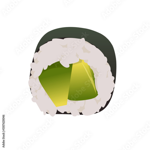 Japanese food. Avocado maki sushi