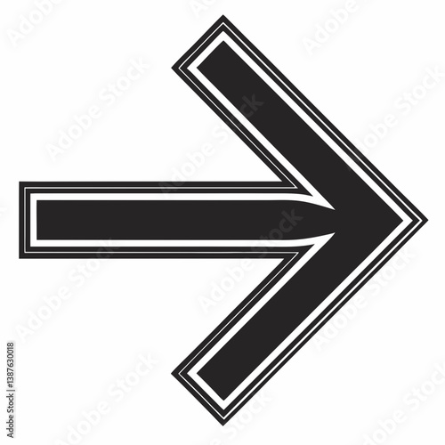Right Arrow Icon Vector. Arrow Icon Pointing Right Side. Graphic Element.  