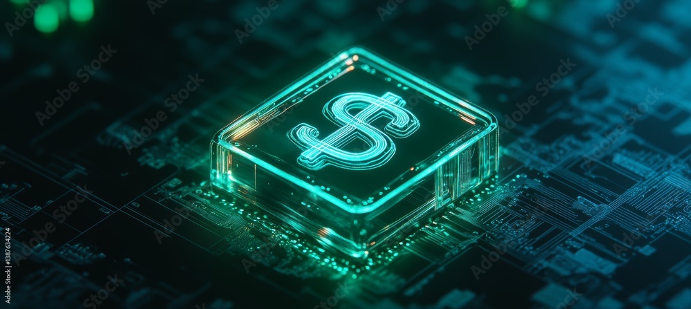 Digital coin currency. Exchange payment transaction. Generative AI technology.