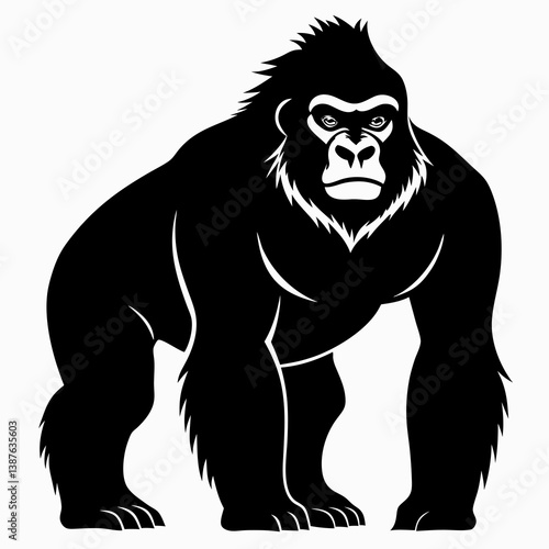 Wallpaper Mural Gorilla black silhouette Torontodigital.ca